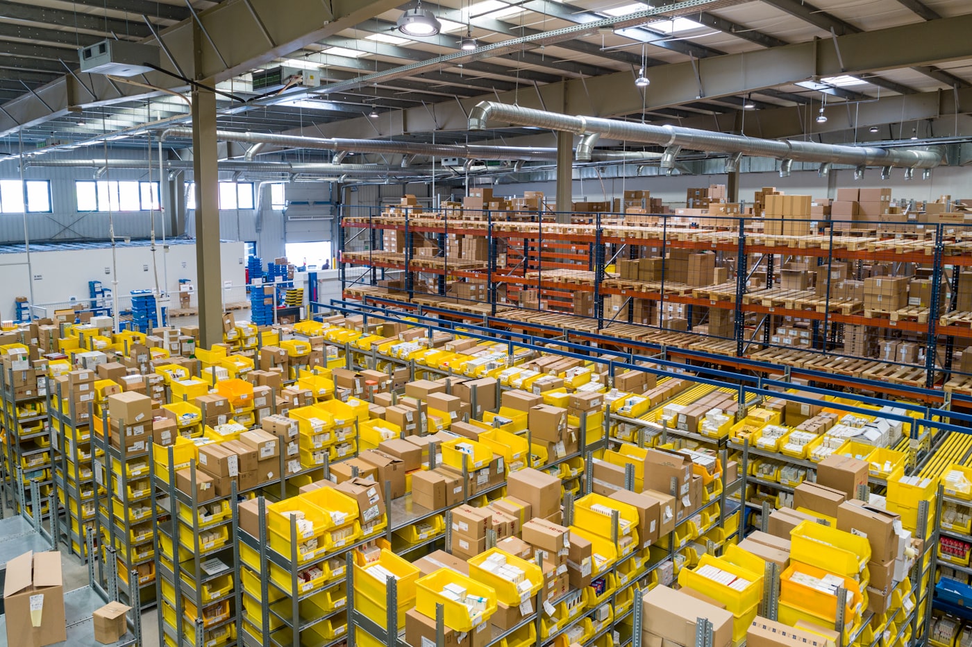 Warehouse of products ready for the EU market
